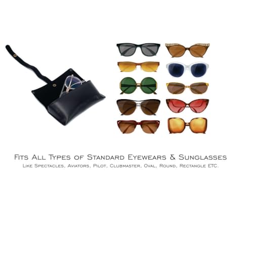 Image of AICA Personalised Name & Charm Leather Sunglass Case Cover for Men & Women | Hard Case Eyewear Cover