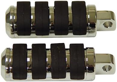 CHROME SPLIT RUBBER FOOT PEGS FOR HARLEY FOOT PEGS CATS PAW ISO STYLE FOOTPEGS