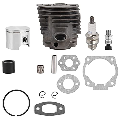 Image of Chainsaw Cylinder Piston Kit for 50,51,55, Replacement Parts with Circlip, Piston Pin, Spark Plug, Pressure Relief Valve, Piston Needle Roller