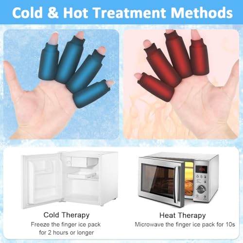 Image of HANNEA 4Pcs Gel Ice Sleeves, Finger Protector Gloves for Pain Relief