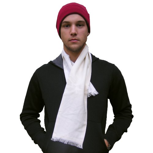 Men’s Premium Silk Cashmere Neck Scarf with 100% Silk Lining – 6” x 40” - 6 Classic Shades from