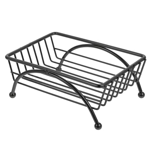 TEHAUX 鉄製四脚鹸ラック バスルーム用洗面所鹸置き 洗濯物掛け兼用 軽量コンパクト設計 水切り機能付き耐久収納ホルダー