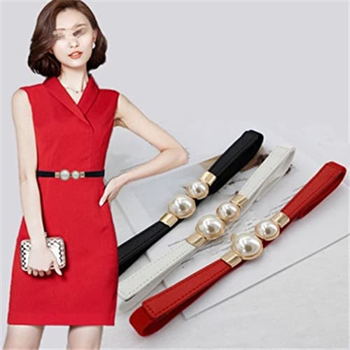 Skinny Belts for Women,Pearl Belts Fashion Dress Belts Stretch Women Waist Belts Plus Size Elastic Waist Band for Dresses3