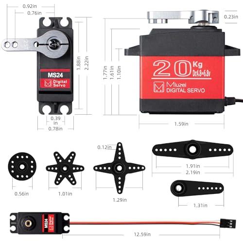 Miuzei RC SERVO High Torque Servo Motors, Waterproof Metal Gear Steering Servo For 1/8 1/10 Rc Car Robot Diy thumb #5