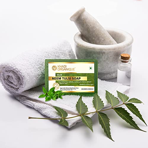 Image of Khadi Organique Handmade Neem-Tulsi Soap Pack Of 3