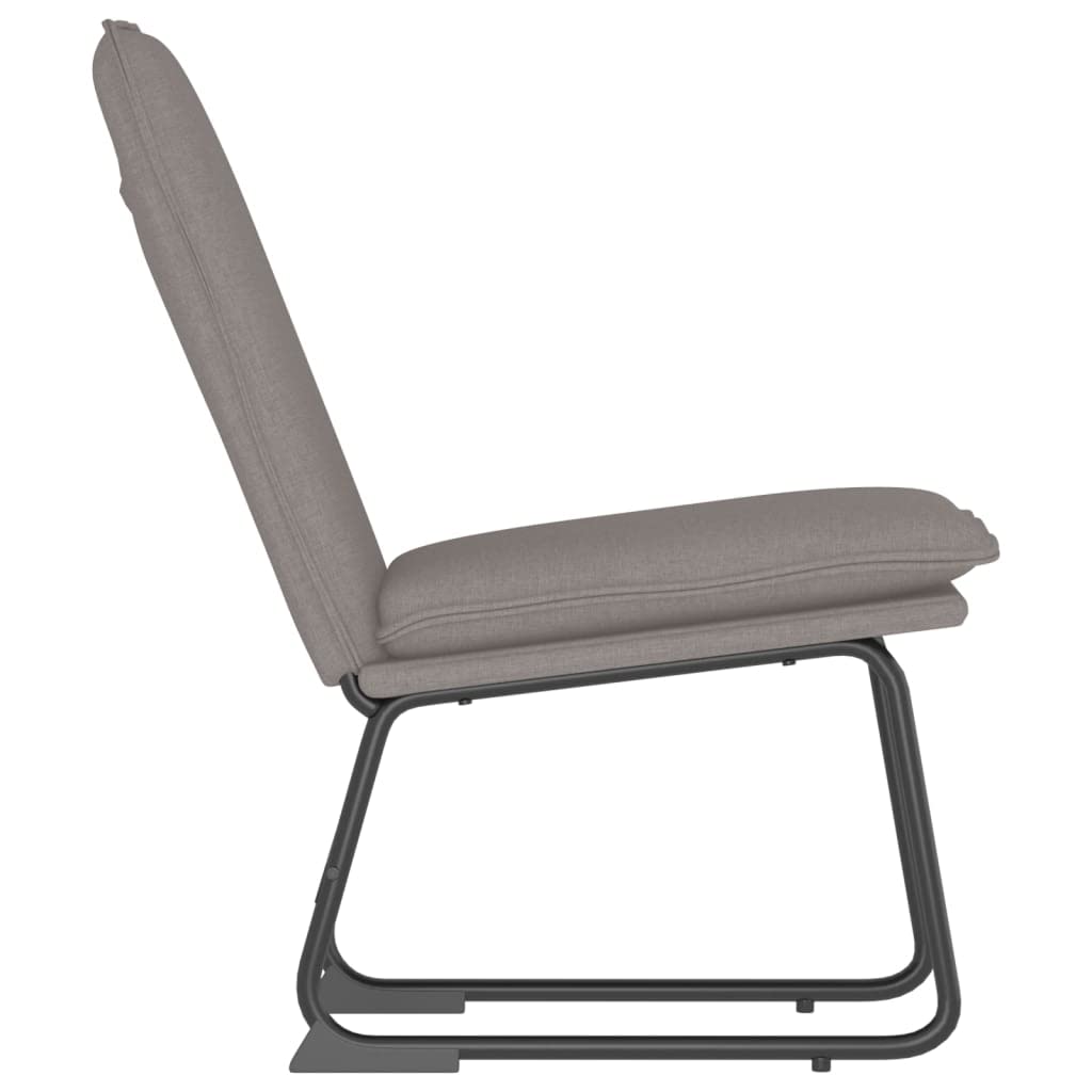 Fotel wypoczynkowy w kolorze szarobrązowym (taupe), 52 x 75 x 76 cm, obicie materiałowe ze 100% poliestru, wygodny fotel relaksacyjny z metalowym stelażem, do salonu, sypialni, kącika do