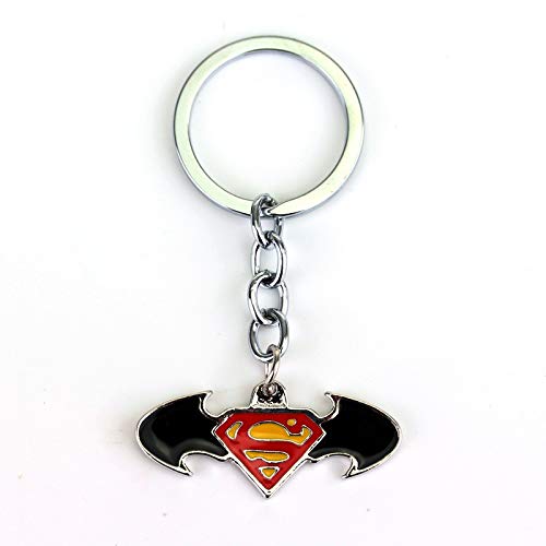 Zinc Alloy Metal DC Comics Superman and Batman Keychain Keyring Key holder
