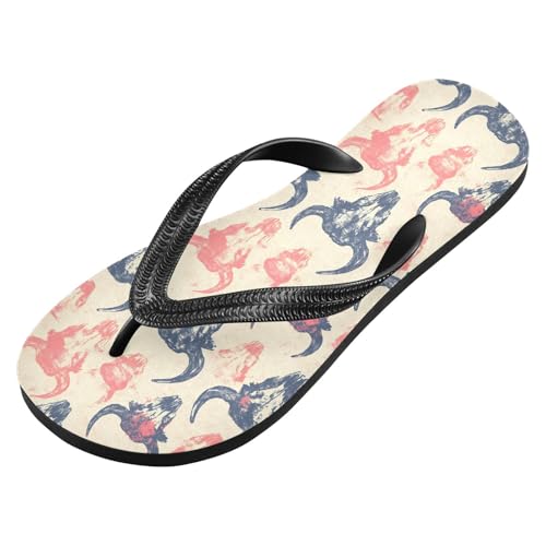 Flip Flop Sandals Bison Skulls Print for Women Men Beach Outdoor XS2