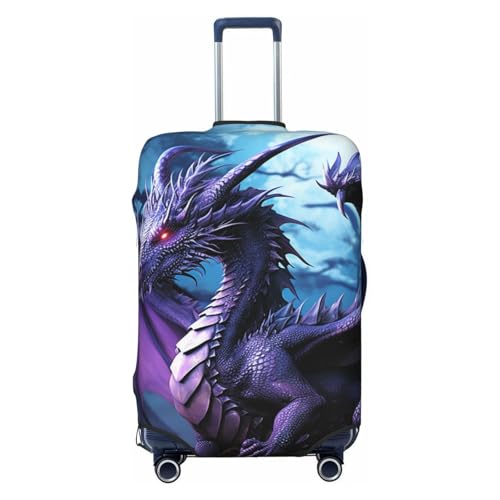 Purple Dragon Purple Moon Luggage Cover for Suitcase TSA Approved Elastic Suitcase Cover Anti-Scratch Travel Luggage Protector Cover Washable Trolley Case Cover Fit 18-32 Inch Luggage X-Large