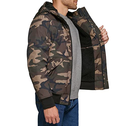 Levi's Men's Mixed Media Hoodie Bomber, Camouflage, M #TOP3