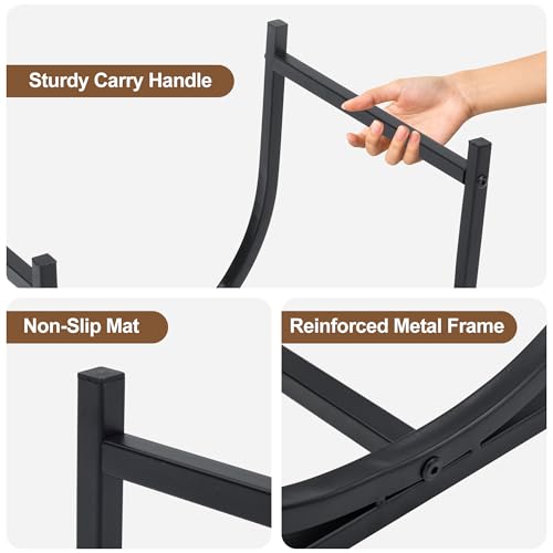 image for DUMOS 17 Inch Firewood Rack Holder, Heavy Duty Logs Holder for Indoor 