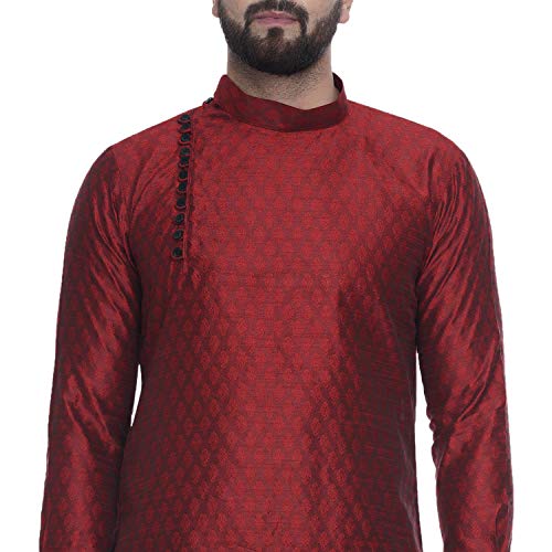 Image of Veera Paridhaan Men's Ethnic Jacquard Printed Long Straight Kurta