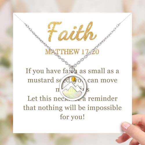 Laatuva NK Mustard Seed Necklace, Christian Gifts For Women, Graduation Gifts For Her, Baptism Inspirational Mountain Necklace Birthday Gifts For Women Friends Mom Grandma, Religious Faith Based Jewelry thumb #4