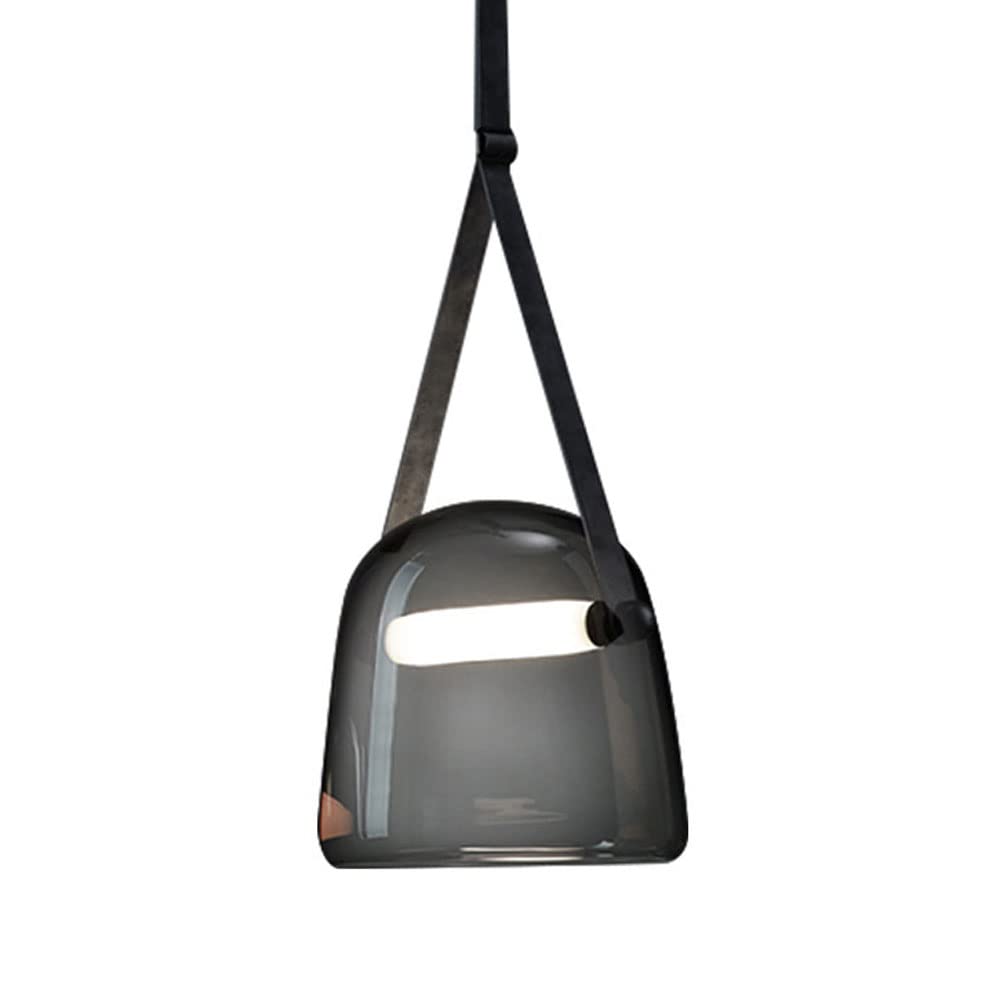 LLXDFUU Simplicity Glass Pendant Light Nordic Creative Luxury Leather Hanging Lamp High Brightness LED Chip Chandelier For Living Room Bedroom Restaurants Cafe Loft Porch Adjustable