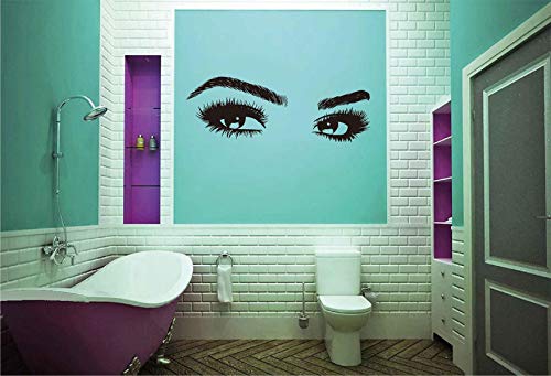 Dxling 42.5X15.3Inches Beauty Salon Eyelashes Quote Eyebrow Wall Decor Stickers Make Up Eye Store Home Decoration Murals (Lc464 Black) #TOP6