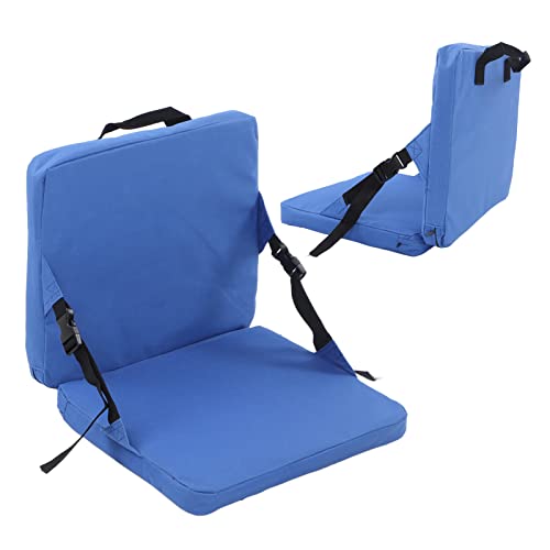 POENVFPO Asiento de Estadio, con Respaldo, Silla Plegable Portátil Liviana para Gradas y Bancos, Extra Ancha con Bolsillo de Almacenamiento con Cierre de Cremallera y Hebilla Ajustable