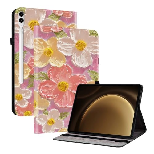 Protection Samsung Galaxy Tab A7 10.4 2022 SM-T509 étui cuir à motif fleur rose