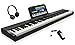 STRICH Piano digital de 88 teclas, teclado eléctrico de tamaño completo con teclas sensibles semipesadas, juego de piano eléctrico portátil para principiantes, paquete con pedal de sostenimiento