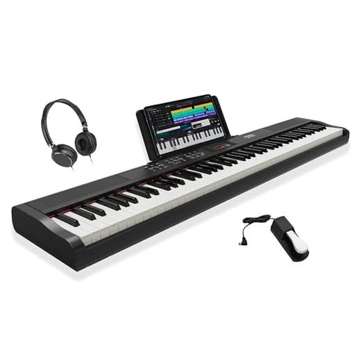 STRICH Piano digital de 88 teclas, teclado eléctrico de tamaño completo con teclas sensibles semipesadas, juego de piano eléctrico portátil para principiantes, paquete con pedal de sostenimiento