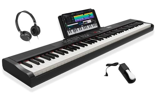 STRICH 88 Key Digital Piano Full Size Electric Keyboard with Semi-Weighted Sensitive Keys, Portable...