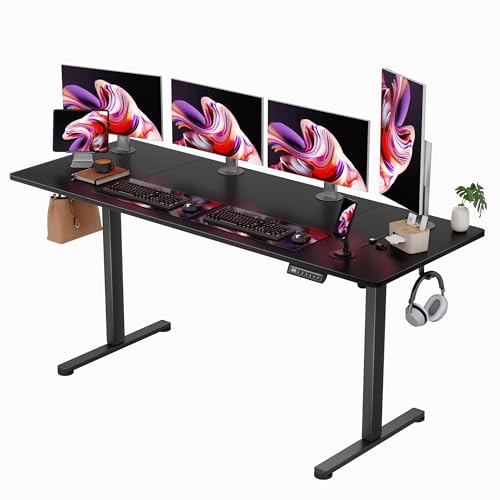 Furmax 63 Inches Electric Standing Desk, Home Office Desk with Phone Holder