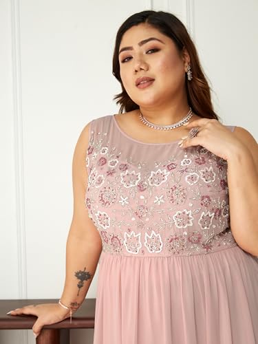 Image of Miss Chase A+ Women's Polyester Gathered Maxi Dresses