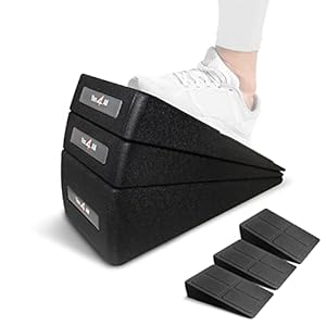 Yes4All Premium Adjustable Slant Board made of Steel with Slip Resistant Surface/Stackable Slant Board 3pcs Foam Incline…