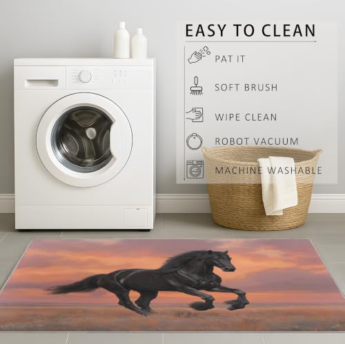 Tapis de qualité supérieure motif cheval coucher de soleil - 7
