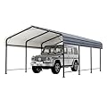 COSIEST 10'x20' Carport with Galvanized Steel Roof, Heavy Duty Metal Carport Canopy, Outdoor Garage Car Shelter Shade for Car, Boats and Truck
