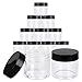 (Quantity: 12 Pieces) Beauticom 30G/30ML (1 Oz) Round Clear Jars with Black Lids for Pills, Medication, Ointments and Other Beauty and Health Aids - BPA Free