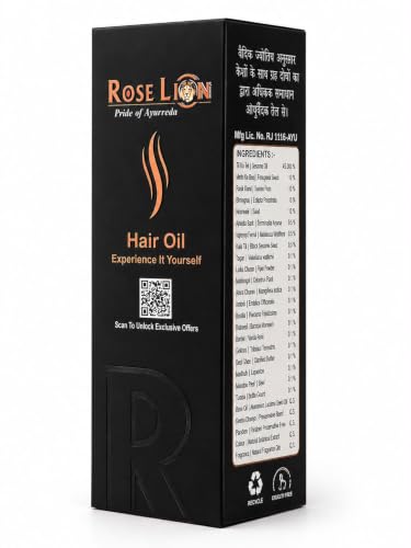 Image of Rose Lion Ayurvedic Hair Oil with 25 Herbs, 100 ml