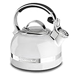 KitchenAid KTEN20SBWH 2.0-Quart Kettle with Full Stainless Steel Handle and Trim Band - White
