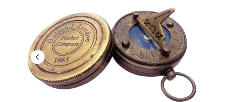Brújula de bolsillo vintage estilo brújula solar de latón de 2 pulgadas regalo para Navidad