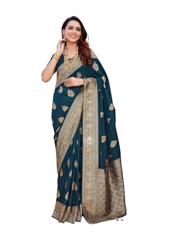 Image of Satrani Women's Jacquard Silk Blend Saree