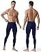 RIKUAOU Men’s Compression Pants Running Leggings Athletic Base Layer Workout Tights with Pockets for Sports Basketball Navy Blue