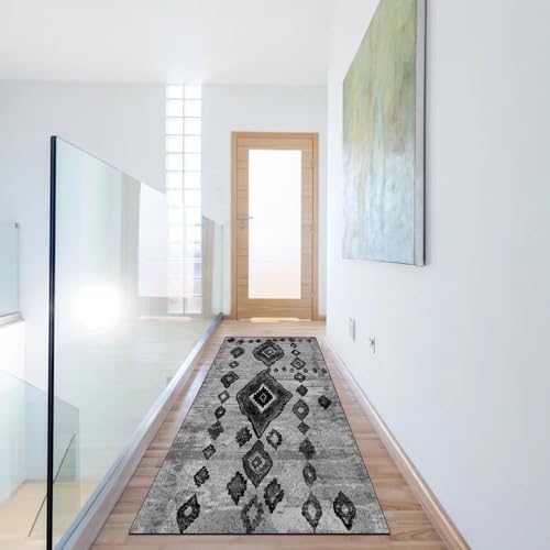 Alfombra de pasillo contra suelos resbaladizos negra y lavable 6