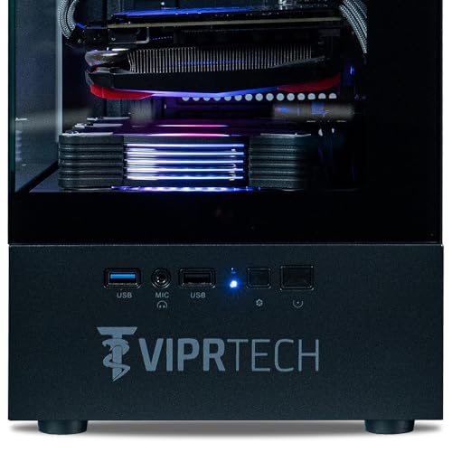 Image of ViprTech Stryker 1.0 Gaming PC - Intel i5-9400F (4.1GHz Turbo), AMD RX 580 8GB, 16GB DDR4, 500GB SSD, WiFi BT, Win 11 Pro, RGB, Desktop Computer Prebuilt, Black