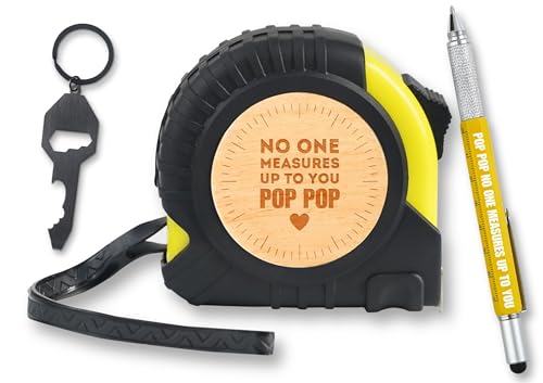 INNObeta Pop Pop Gifts Tool Set, 16-Foot Easy Read Retractable Tape Measure with Fractions for Birthday, Christmas
