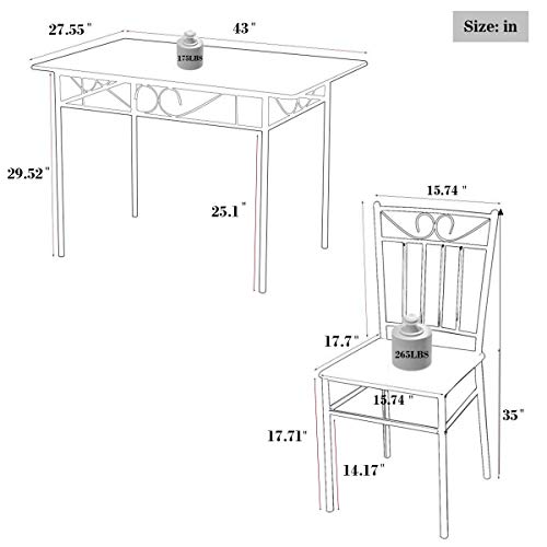 image for Harper & Bright Designs 5 Pieces Dining Table Set 4 Person Home Kitche