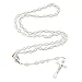FavorOnline White Italian Religious Rosary Necklace in Rosary Box