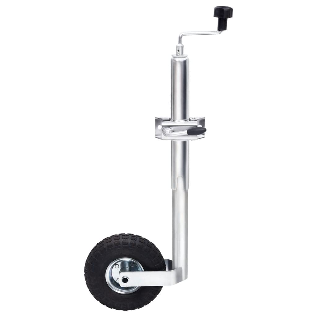 vidaXL Rueda Jockey con 1 Abrazadera Partida y Calzos de Ruedas, Remolque Telescópico, Cierre de Remolque, Accesorios para Coche Caravana, 48 mm