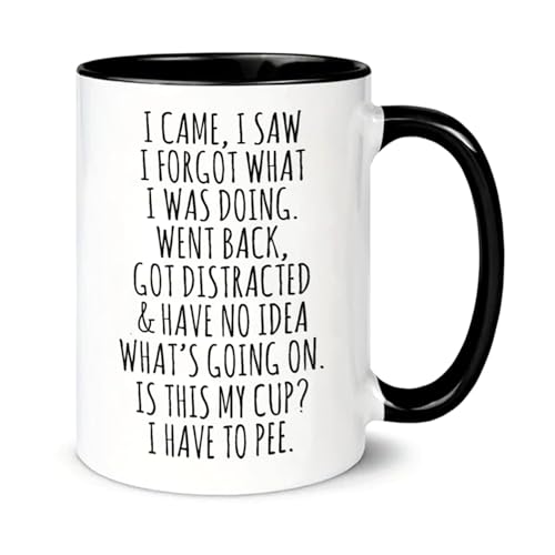 I Came I Saw I Forgot What I Was Doing Funny Coffee Mug-Funny Sarcastic Gifts for Old People Gifts Mothers Day Fathers Day Christmas -Tea Cup for Senior Women and Men - (white)