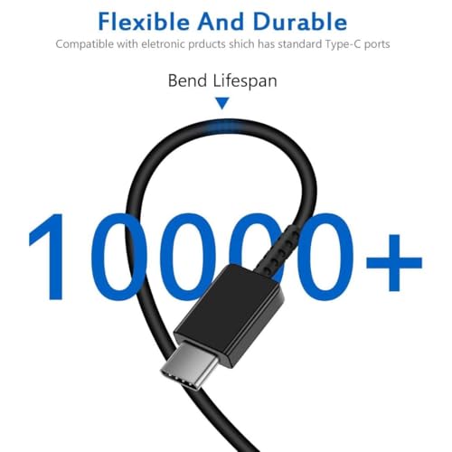 Image of KUZOOM 60W USB C to C Fast Charging Cable, Type C to Type C Cord for Samsung Galaxy S24 /S23 /S22 /S21 /S20, Note 20 /Note 10, Z Fold 3 /4 /5, iPhone 16 Series - Black