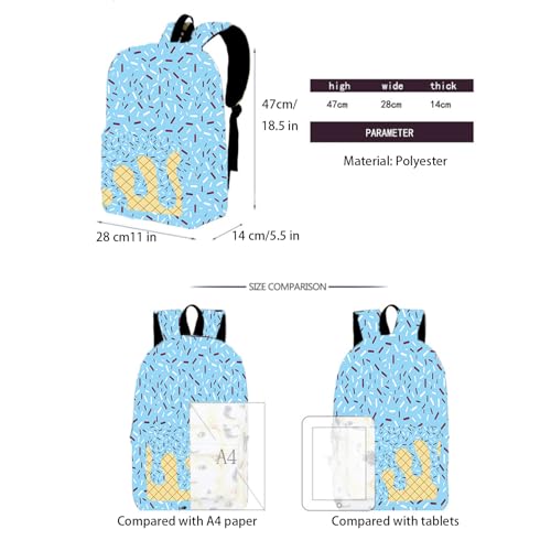 Ice Cream Backpack, Cute Lightweight Large-Capacity Backpack for Men & Women - Everyday Use, Travel, Hiking & Camping (Green)2