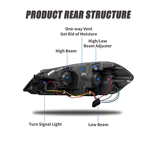 Adcarlights For 2006 2007 2008 2009 2010 2011 2012 2013 Chevy Impala Headlight Assembly Compatible With 14-15 Impala Limited / 06-07 Monte Carlo Chrome Housing Amber Reflector Replacement Pair #TOP3
