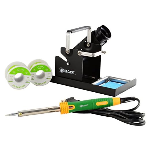 Delcast Soldering Pro Tool Kit with 60W Soldering Iron & Soldering Station, Includes 200g Rosin Core Solder Wire