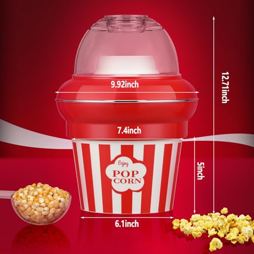 Máquina de pipoca de ar quente sem óleo, alta taxa de estourar, 5,3 litros 1100 W 2 min Popper de ar