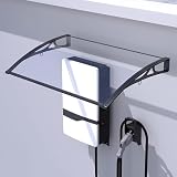 Tettoia Pensilina Ingresso,Tettoia per Porta o Finestra Resistente ai Raggi UV,Pensilina per Copertura Moderna,Copertura Trasparente in Policarbonato,per Esterni (60x60cm)