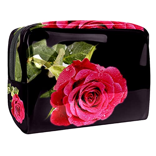 Trousse de maquillage vintage fermeture éclair rose vanity de voyage