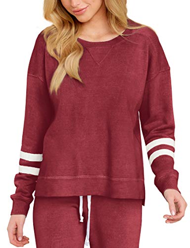 Womens Sweatsuits Sets Two Piece Loose Fit Loungewear Soft Christmas Pajamas Red M